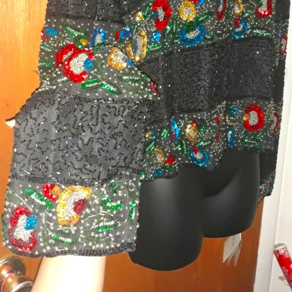 Sequins Laurence Kazar beaded vintage top - Picture 3 of 13